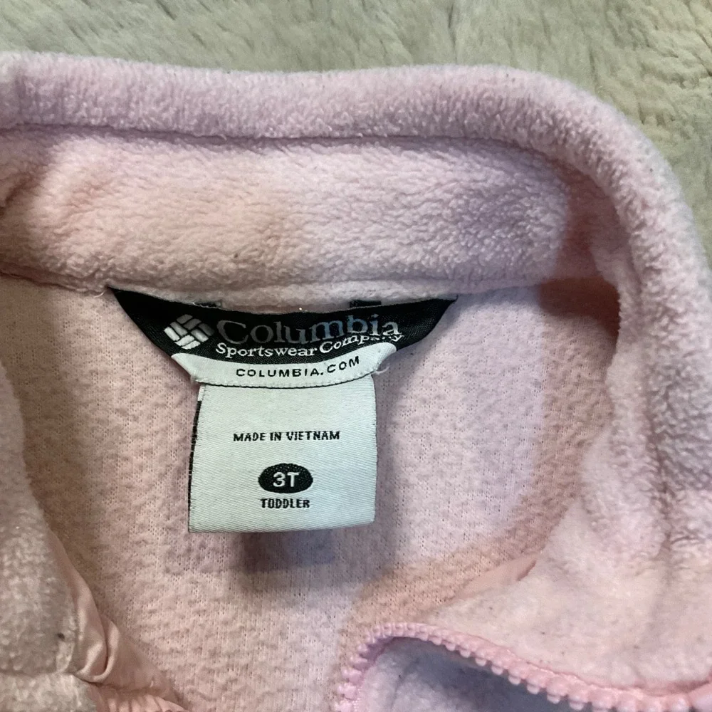 Columbia‎ Interchange Fleece Full Zip Jacket Liner Size 3T Pink Girls